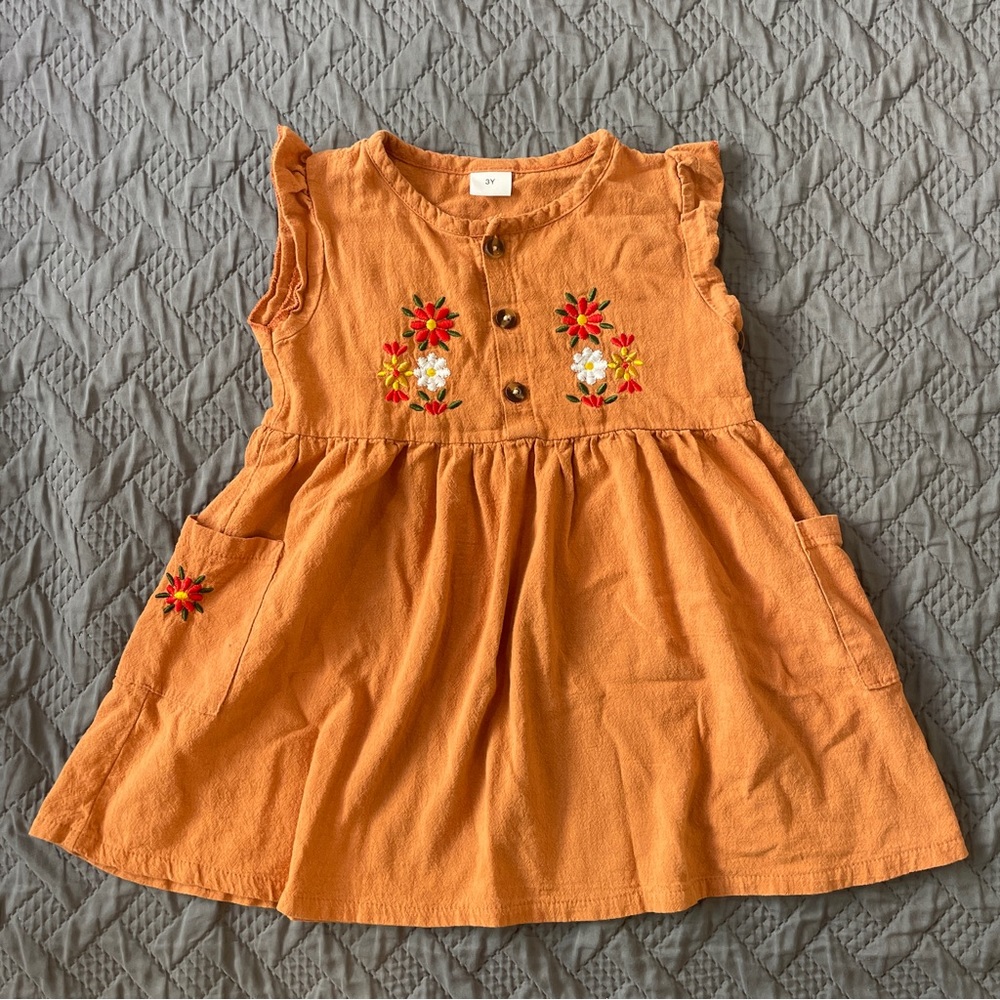 Toddler Girl Autumn Embroidered A-line Dress